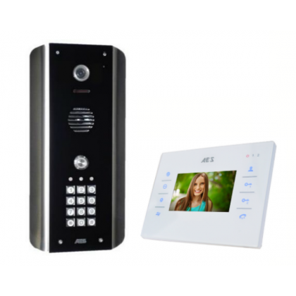 AES Styluscom-ABK architectural smart video intercom system with keypad and monitor